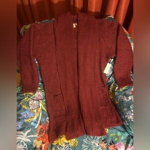 NWT Anthropologie Pilcro Cardigan in Burgundy Size Large